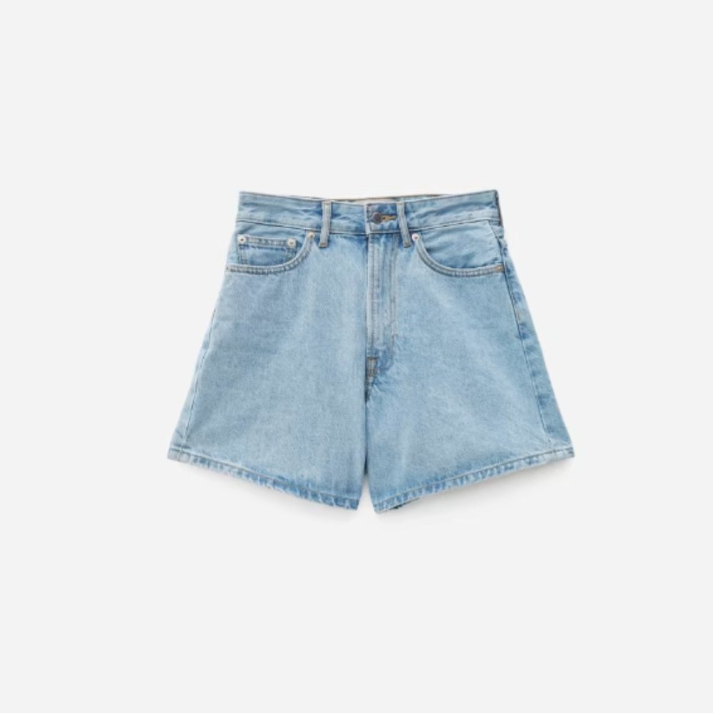 Everlane The A-Line Denim Short Powder Blue Size 24